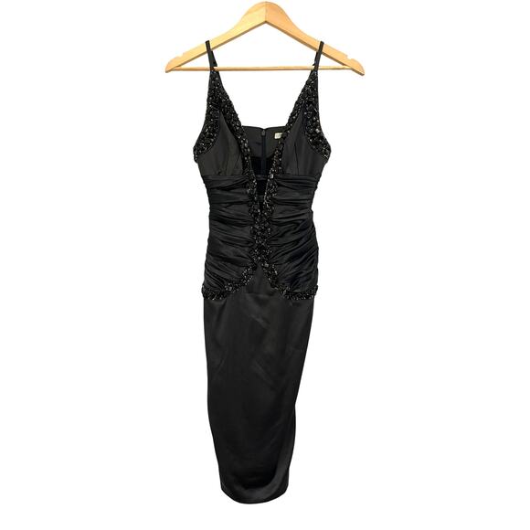 Mandalay Embellished Evening Cocktail Dress Womens 4 Glam Event Party Black Gala - Picture 1 of 15